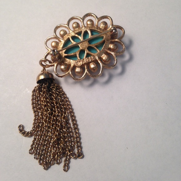 Vintage Sarah Coventry Turquoise and Pearl Tassel - Picture 5 of 8